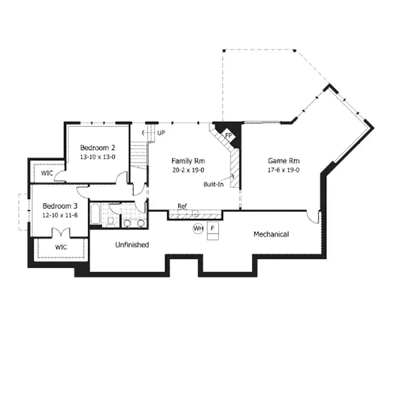 Traditional House Plan Lower Level Floor - Marceau Craftsman Home 091D-0025 - Shop House Plans and More