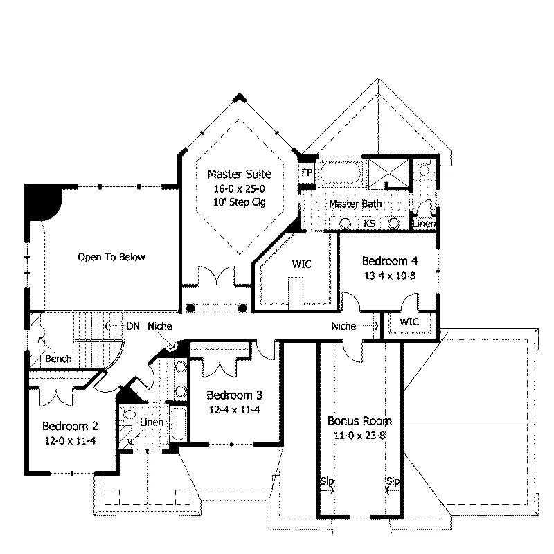 Luxury House Plan Second Floor - Shady Green Craftsman Home 091D-0027 - Shop House Plans and More