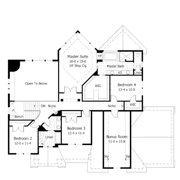 Luxury House Plan Second Floor - Shady Green Craftsman Home 091D-0027 - Shop House Plans and More