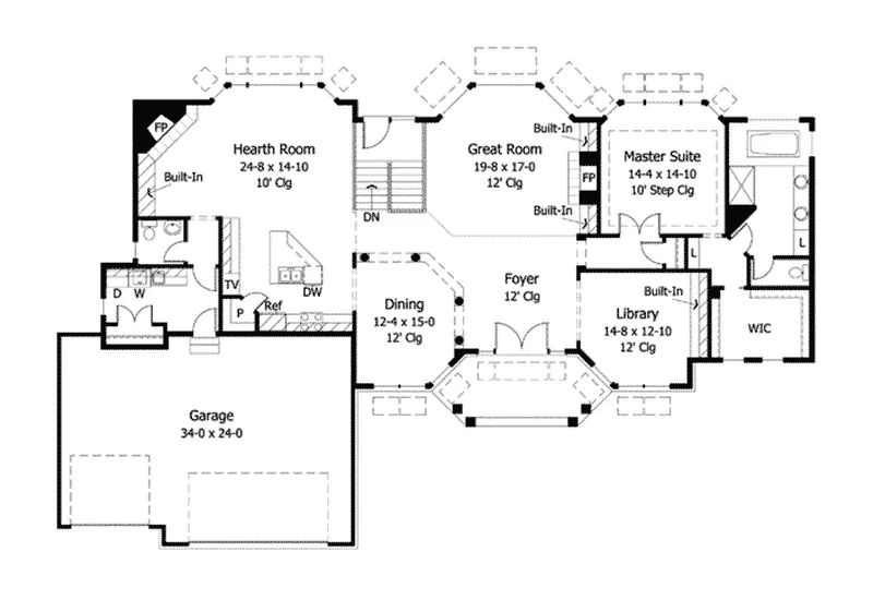 Sunbelt House Plan First Floor - Childers Hill Sunbelt Home 091D-0028 - Search House Plans and More