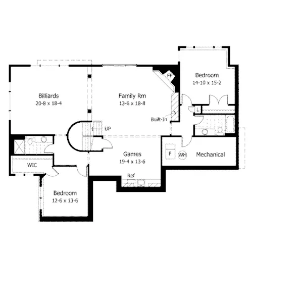 Country House Plan Lower Level Floor - Adonis Traditional Home 091D-0029 - Search House Plans and More