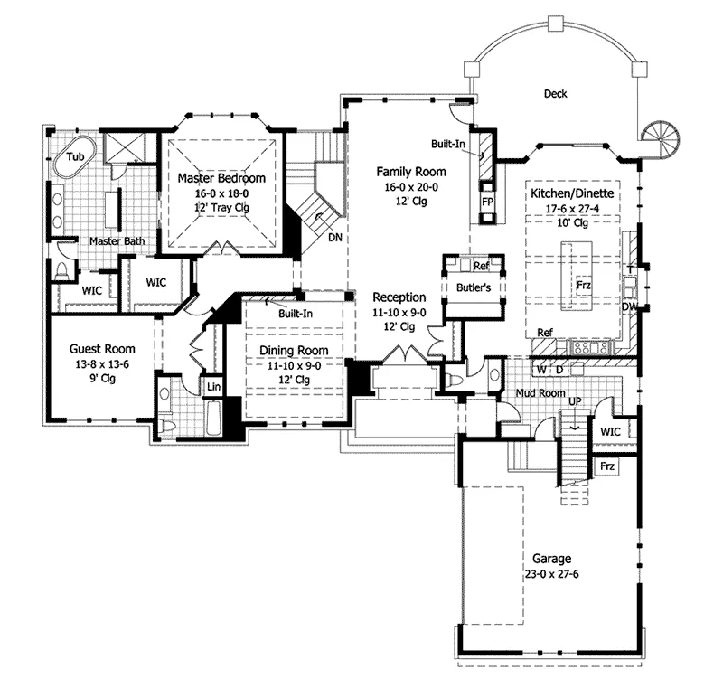 European House Plan First Floor - Kiel Place Luxury Tudor Home 091D-0033 - Search House Plans and More