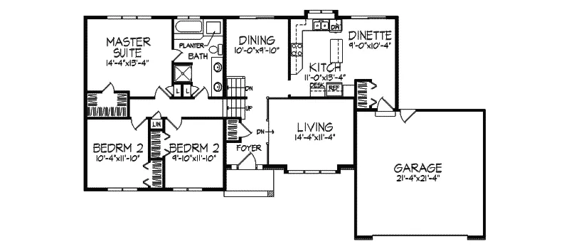 Country House Plan First Floor - Santana Split-Level Tudor Home 091D-0039 - Shop House Plans and More