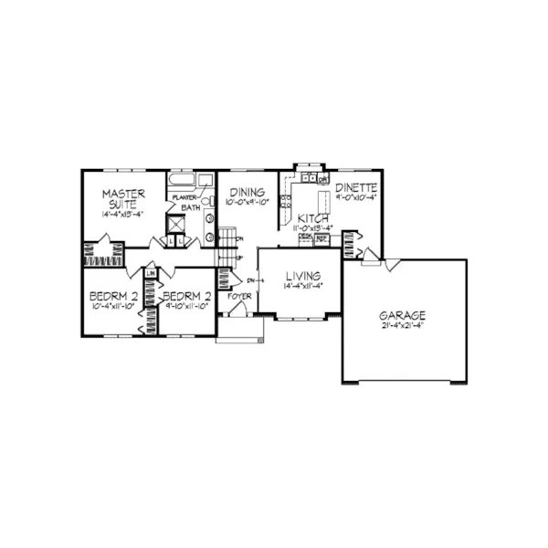 Country House Plan First Floor - Santana Split-Level Tudor Home 091D-0039 - Shop House Plans and More