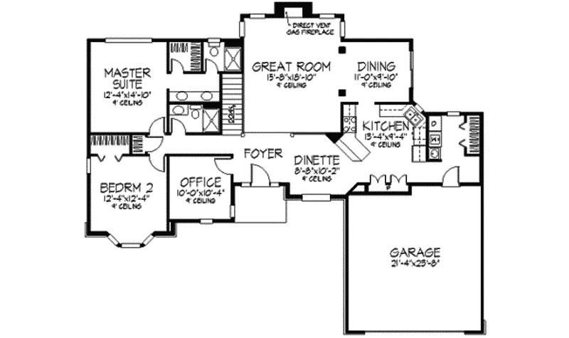 Tudor House Plan First Floor - Lacombe Bay French Style Home 091D-0041 - Shop House Plans and More