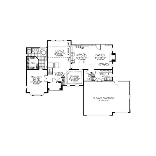 Ranch House Plan First Floor - Corinne Creek Ranch Home 091D-0044 - Search House Plans and More