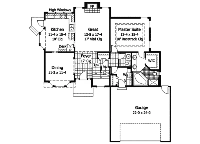 Traditional House Plan First Floor - Packwood Traditional Home 091D-0048 - Shop House Plans and More
