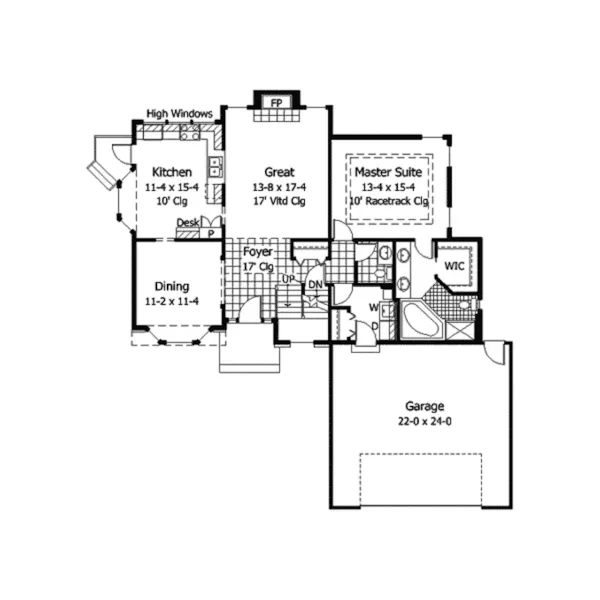 Traditional House Plan First Floor - Packwood Traditional Home 091D-0048 - Shop House Plans and More