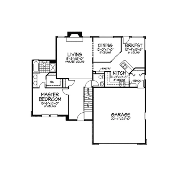 European House Plan First Floor - Enloe European Home 091D-0049 - Search House Plans and More