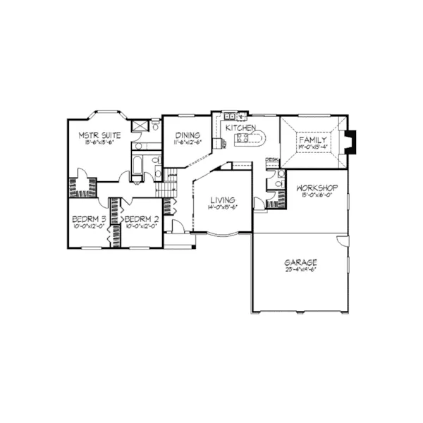 Country House Plan First Floor - Rusett Meadow Tudor Style Home 091D-0050 - Shop House Plans and More