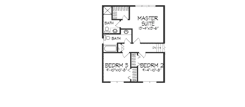 Tudor House Plan Second Floor - Bayard Tudor Style Home 091D-0060 - Search House Plans and More