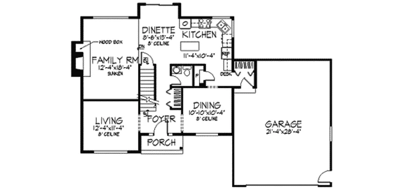 Country House Plan First Floor - Dacotah Country Style Home 091D-0061 - Search House Plans and More
