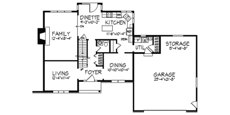 Traditional House Plan First Floor - Charmaine Place Tudor Home 091D-0063 - Search House Plans and More