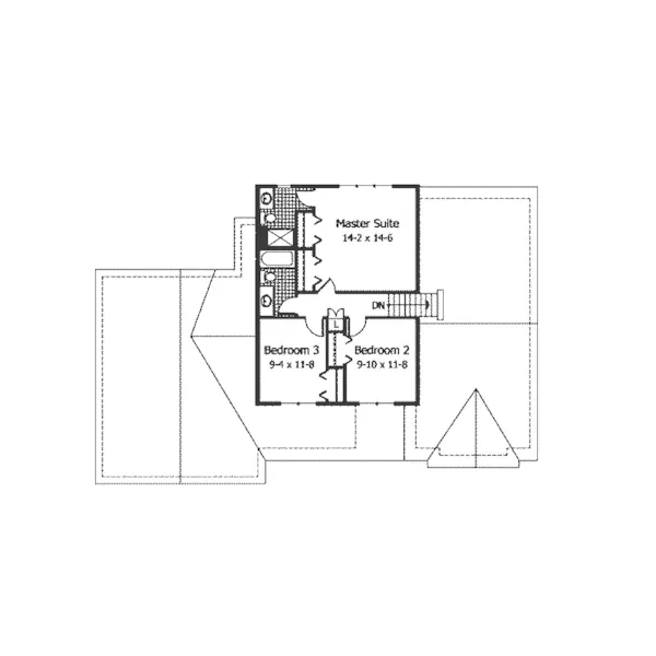 Traditional House Plan Second Floor - Dortmund Traditional Home 091D-0064 - Search House Plans and More