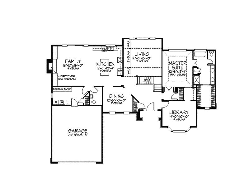 Ranch House Plan First Floor - Mondavi Traditional Home 091D-0067 - Shop House Plans and More