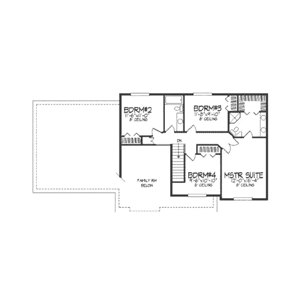 Farmhouse Plan Second Floor - Ahrensburg Traditional Home 091D-0070 - Search House Plans and More