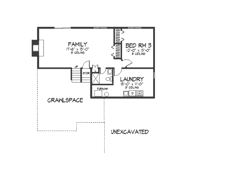 Country House Plan Lower Level Floor - Dovehaven Ranch Home 091D-0072 - Search House Plans and More