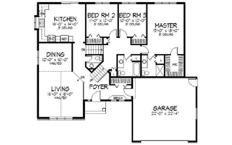 Contemporary House Plan First Floor - Martony Traditional Home 091D-0073 - Shop House Plans and More