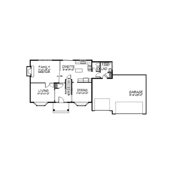 Country House Plan First Floor - Waveney Colonial Home 091D-0074 - Shop House Plans and More