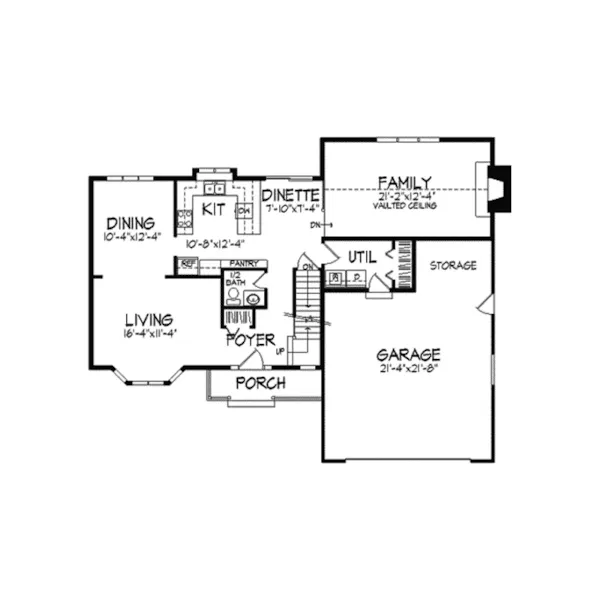 Country House Plan First Floor - Fleshman Traditional Home 091D-0078 - Search House Plans and More