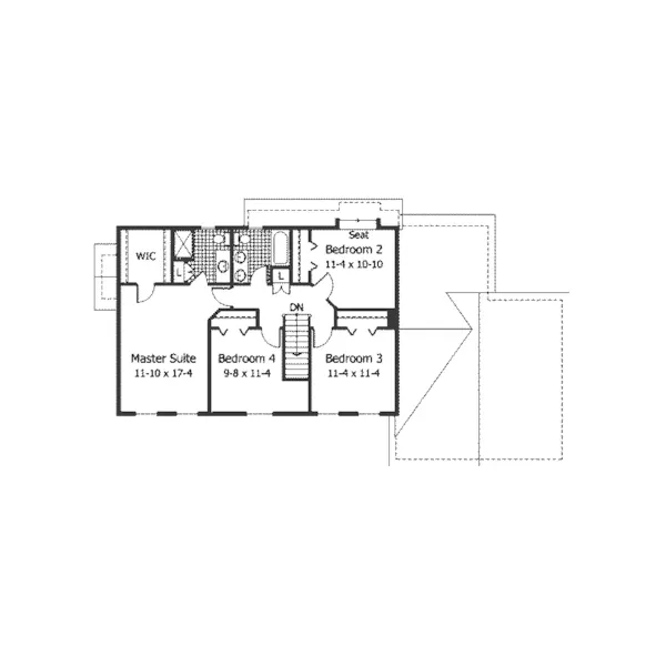 Traditional House Plan Second Floor - Sunbury Colonial Home 091D-0087 - Shop House Plans and More