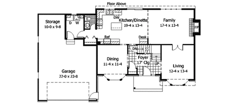 Traditional House Plan First Floor - Chartrand Country Home 091D-0090 - Search House Plans and More