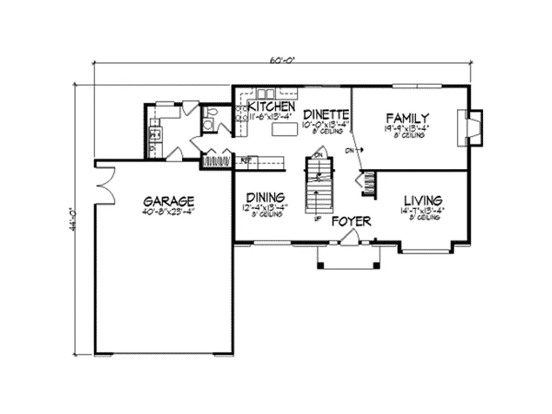 Prairie House Plan First Floor - Sappington Hill Country Home 091D-0093 - Shop House Plans and More