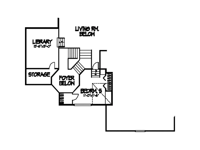 Prairie House Plan Second Floor - Sappington Hill Country Home 091D-0093 - Shop House Plans and More