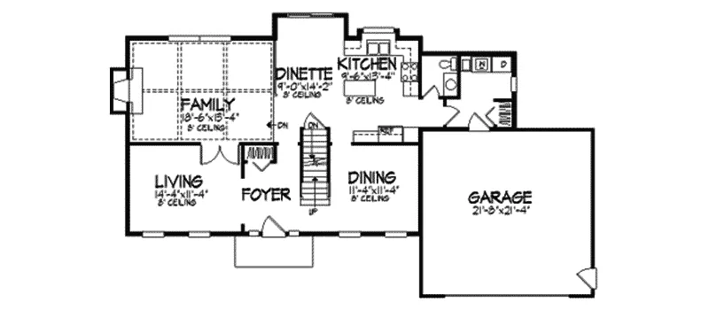 Colonial House Plan First Floor - Inisfall Colonial Home 091D-0094 - Search House Plans and More
