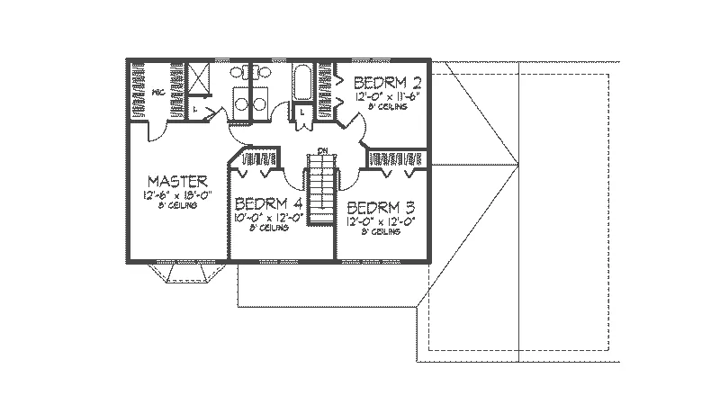 Country House Plan Second Floor - Dunning Traditional Home 091D-0096 - Search House Plans and More