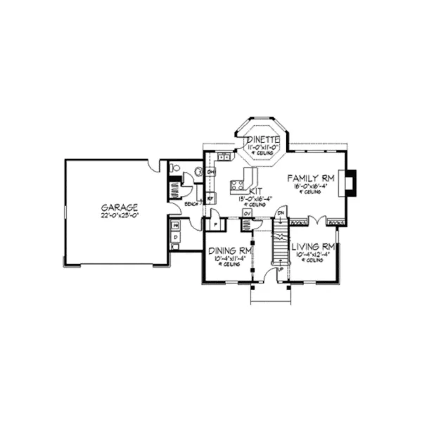 Traditional House Plan First Floor - Darnell Place Greek Revival 091D-0097 - Search House Plans and More