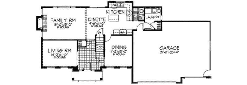 Georgian House Plan First Floor - Whitehorst Colonial Home 091D-0100 - Shop House Plans and More