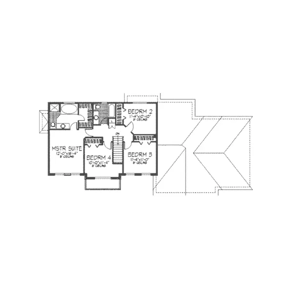 Georgian House Plan Second Floor - Whitehorst Colonial Home 091D-0100 - Shop House Plans and More