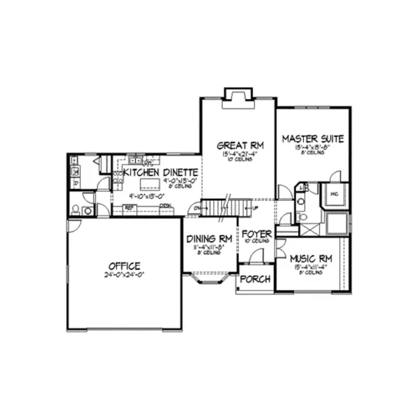 Traditional House Plan First Floor - Fiore Park Country Home 091D-0101 - Search House Plans and More