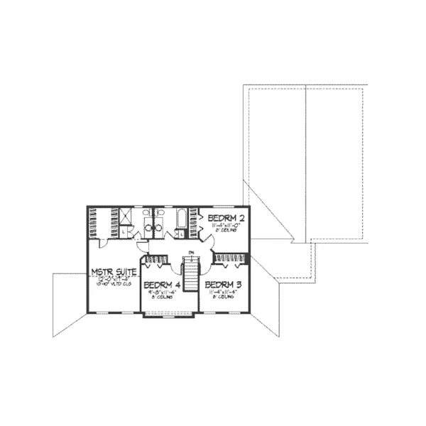 Colonial House Plan Second Floor - Carillon Bay Farmhouse 091D-0105 - Search House Plans and More