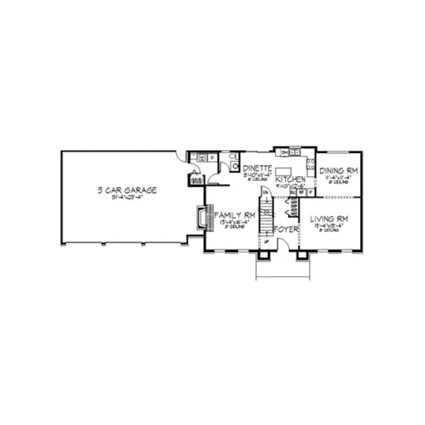 Traditional House Plan First Floor - Waterford Manor Georgian Home 091D-0107 - Shop House Plans and More