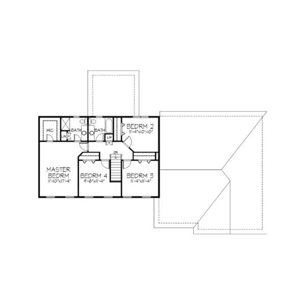 Georgian House Plan Second Floor - Esteban Forest Colonial Home 091D-0108 - Search House Plans and More