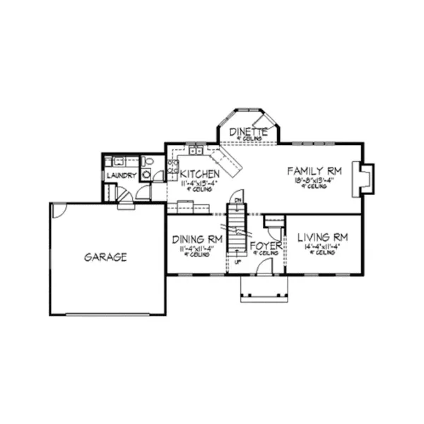 Colonial House Plan First Floor - Whitestone Colonial Style Home 091D-0111 - Shop House Plans and More