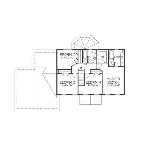 Colonial House Plan Second Floor - Whitestone Colonial Style Home 091D-0111 - Shop House Plans and More