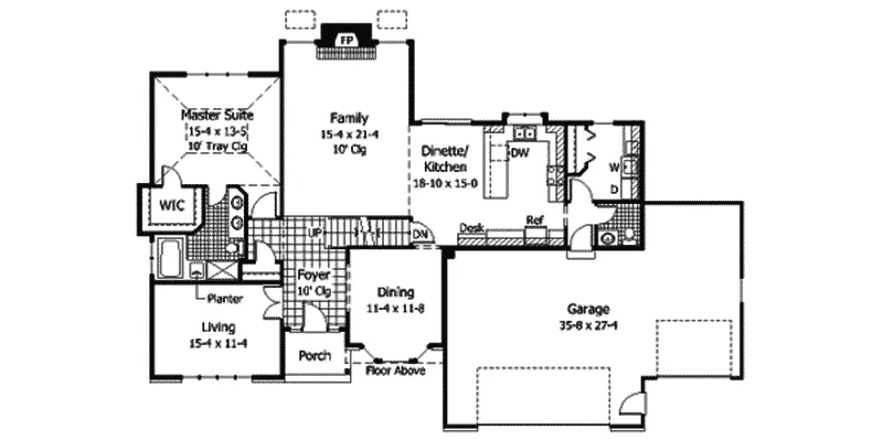 Country House Plan First Floor - Chapin Park Tudor Style Home 091D-0114 - Search House Plans and More