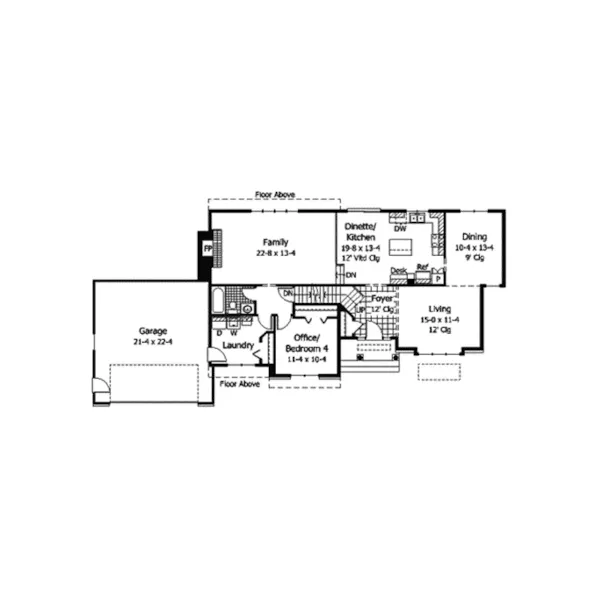 Traditional House Plan First Floor - Walsall Tudor Home 091D-0115 - Shop House Plans and More