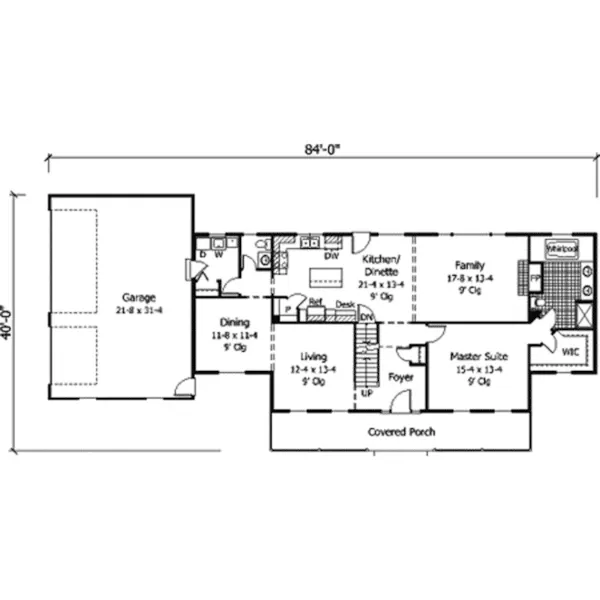 Colonial House Plan First Floor - Bidwell Creek Traditional Home 091D-0117 - Search House Plans and More