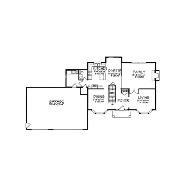 Contemporary House Plan First Floor - Fletcher Creek Acadian Home 091D-0118 - Search House Plans and More