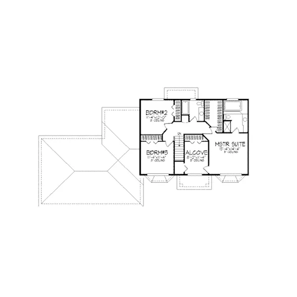 Contemporary House Plan Second Floor - Fletcher Creek Acadian Home 091D-0118 - Search House Plans and More