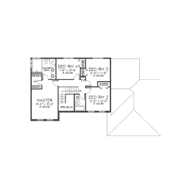 Traditional House Plan Second Floor - Eastleigh Hill Tudor Home 091D-0120 - Search House Plans and More