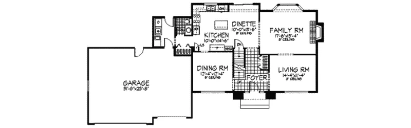 Traditional House Plan First Floor - Woodrow Colonial Home 091D-0122 - Shop House Plans and More