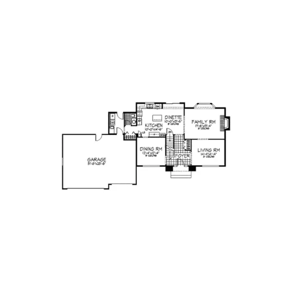 Colonial House Plan First Floor - Woodrow Colonial Home 091D-0122 - Shop House Plans and More