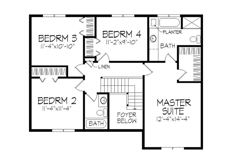 Greek Revival House Plan Second Floor - Fenpark Greek Revival Home 091D-0125 - Search House Plans and More