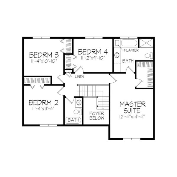 Greek Revival House Plan Second Floor - Fenpark Greek Revival Home 091D-0125 - Search House Plans and More