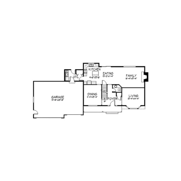 Prairie House Plan First Floor - Jackson Trail European Home 091D-0126 - Search House Plans and More